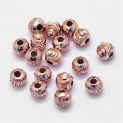 Rose Gold Silver Bead Corrugated