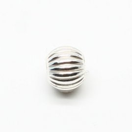  Corrugated Bead Sterling Silver 